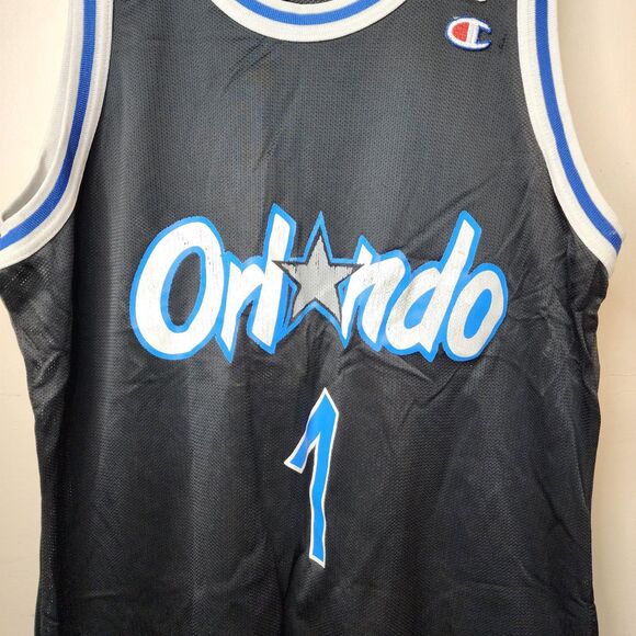 Vintage 90s Penny Hardaway Orlando Magic Champion Black Jersey Size 44 - Picture 3 of 12
